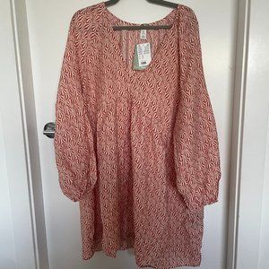 H&M orange and white dress